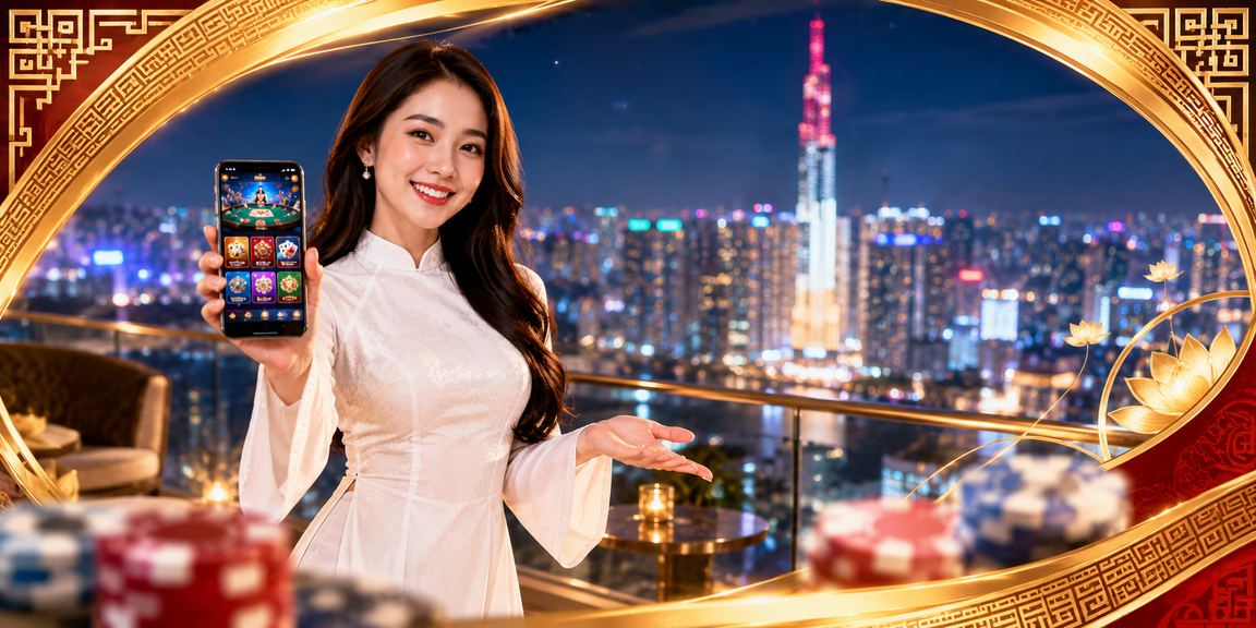 Người chơi trong trang phục áo dài tham gia game bài trực tuyến mang đậm nét văn hóa Việt Nam
