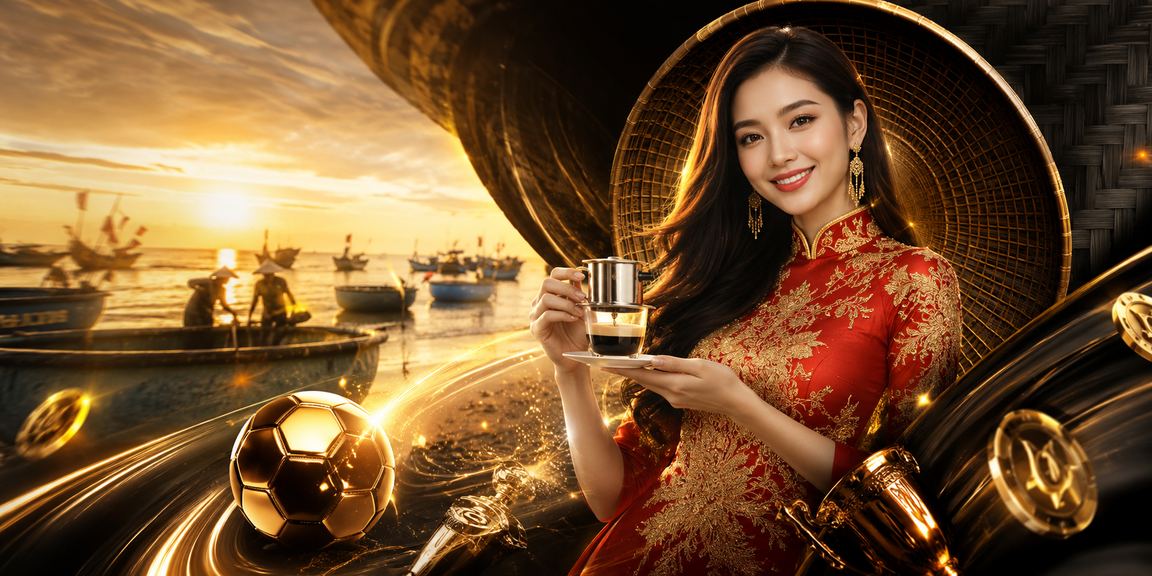 Người chơi tại Mũi Né đặt cược thể thao trực tuyến trong không khí lễ hội với nón lá truyền thống