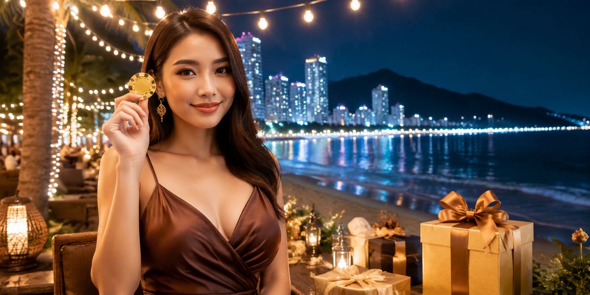 Người dùng Nha Trang kiểm tra giao dịch nạp tiền High Roller trong quán cà phê bên biển